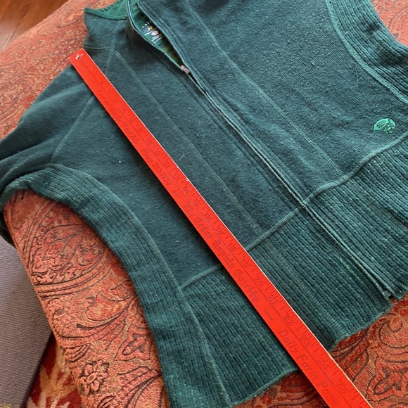 Mountain Hardwear Wool poly stretch full zip jacket sweater dark pine green S M - Picture 9 of 13